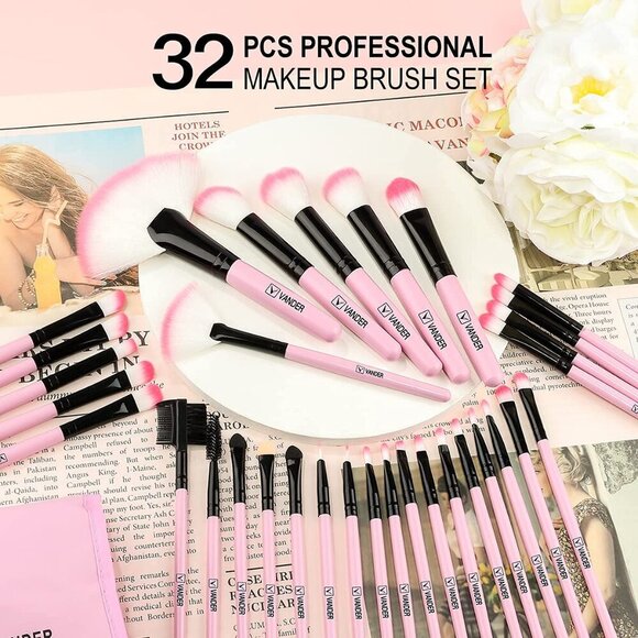Makeup Brushes, 32pcs Makeup Brush Set Professional Soft Synthetic Foundation po - Picture 8 of 9